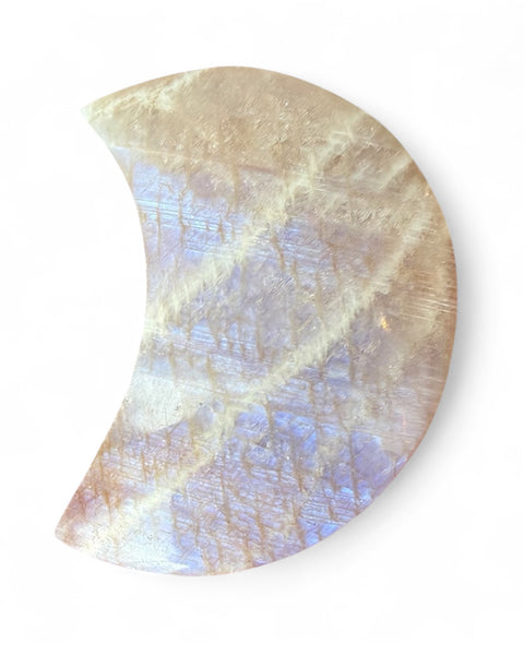 Moonstone crystal moon carving