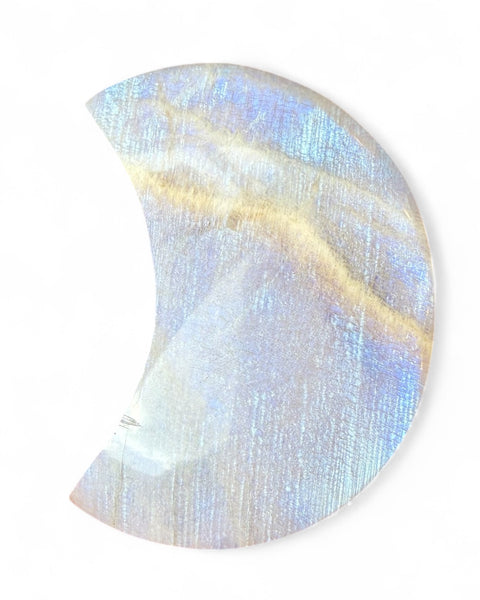 Moonstone crystal moon carving