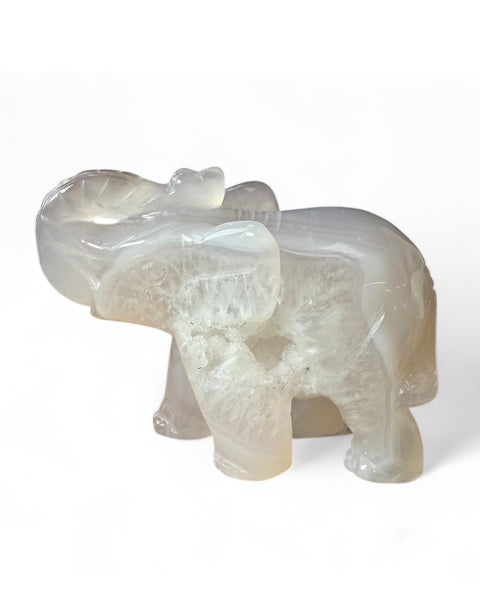 Agate elephant carving
