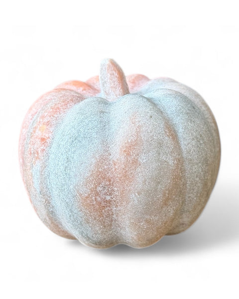 Orange calcite crystal pumpkin - grey marbling