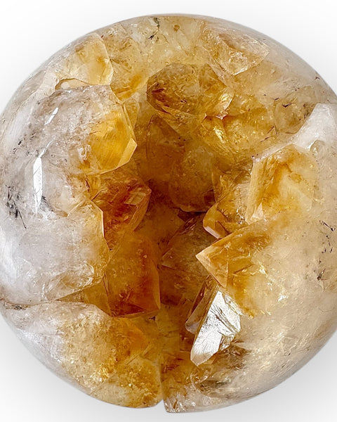 Heat treated citrine sphere (B)