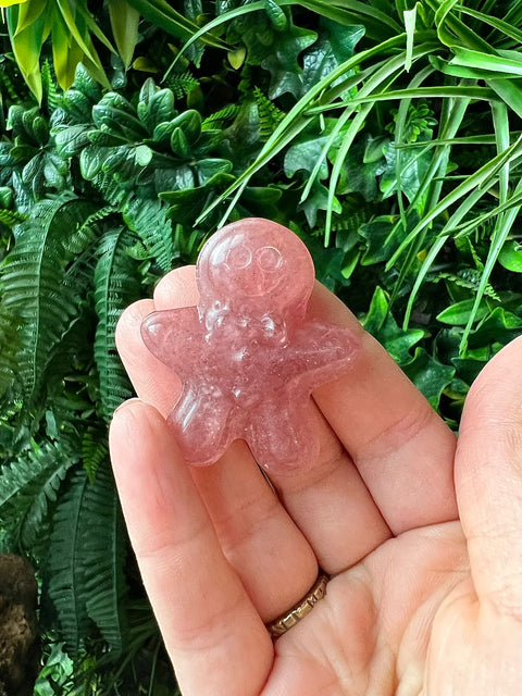 Strawberry Quartz Gingerbread Man