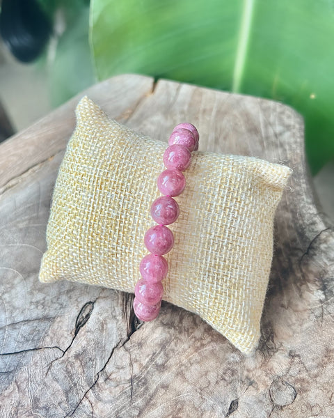 Pink Tourmaline Beaded Bracelet