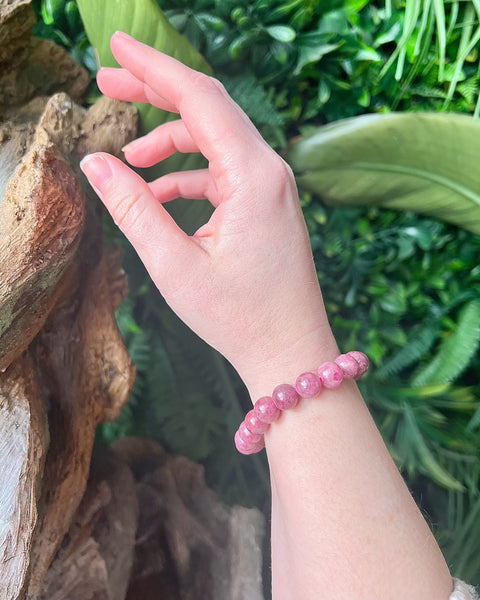 Pink Tourmaline Beaded Bracelet