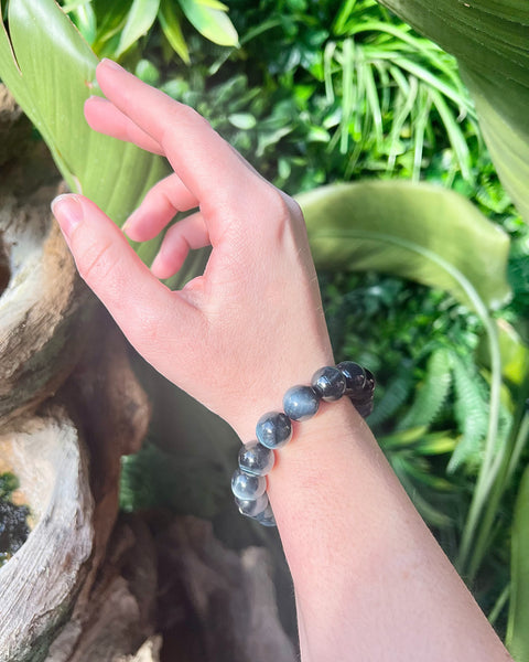 Blue Tigers Eye Beaded Bracelet