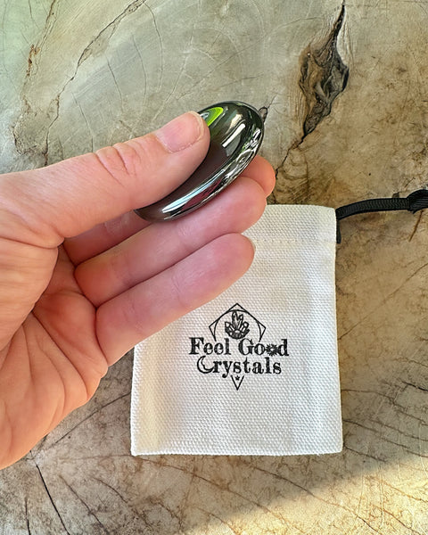 Hematite Thumb Worry Stone