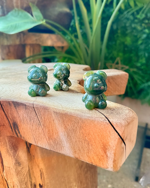 Moss Agate Teddy Bear