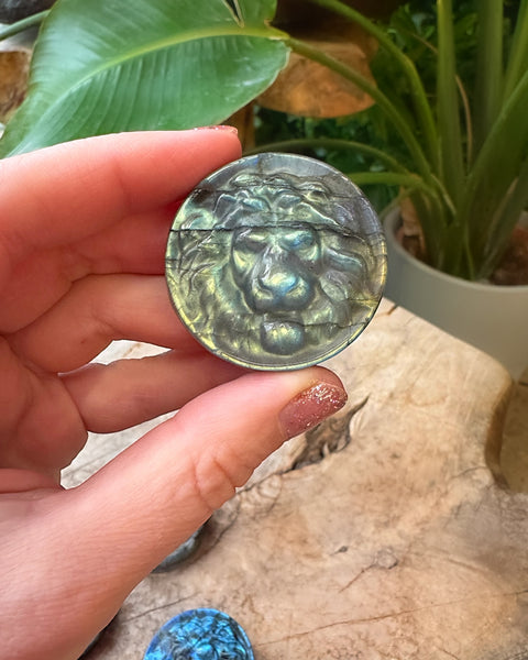 Labradorite Lion Carving