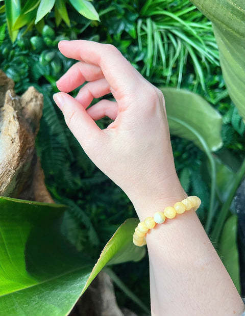 Orange Calcite Beaded Bracelet