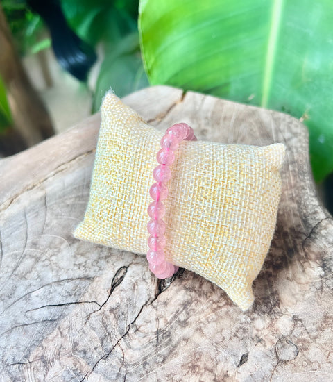 Strawberry Quartz Beaded Bracelet