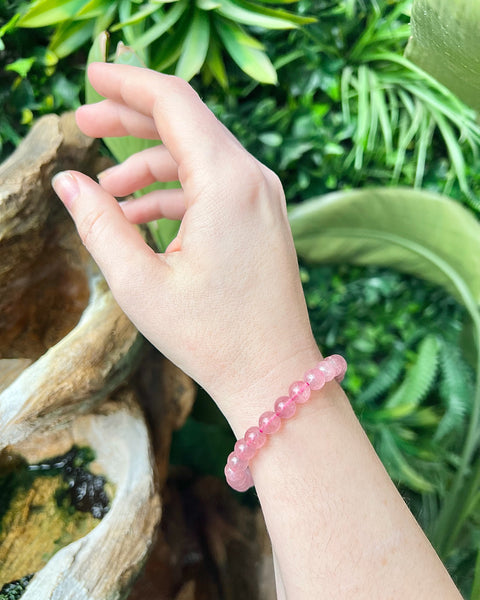 Strawberry Quartz Beaded Bracelet