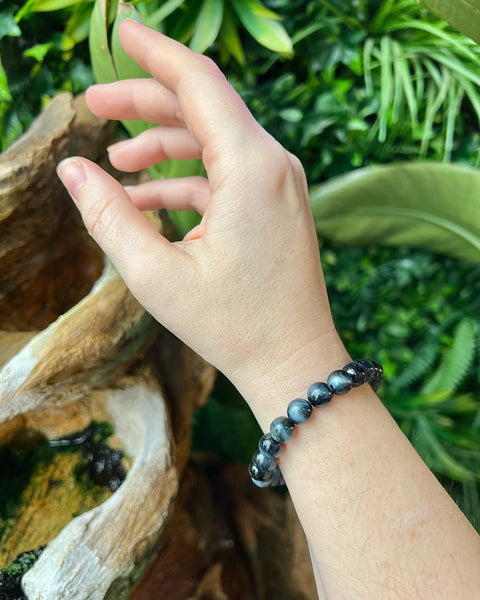 Blue Tigers Eye Beaded Bracelet