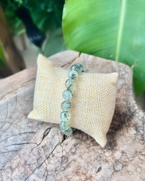Prehnite & Epidote Beaded Bracelet
