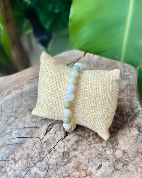 Jade Beaded Bracelet - light green