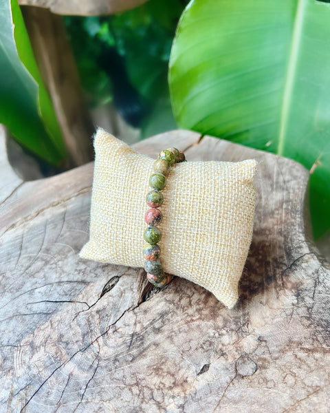 Unakite Beaded Bracelet