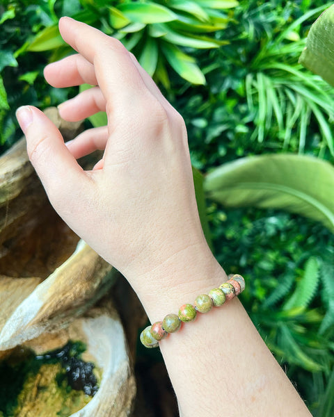 Unakite Beaded Bracelet