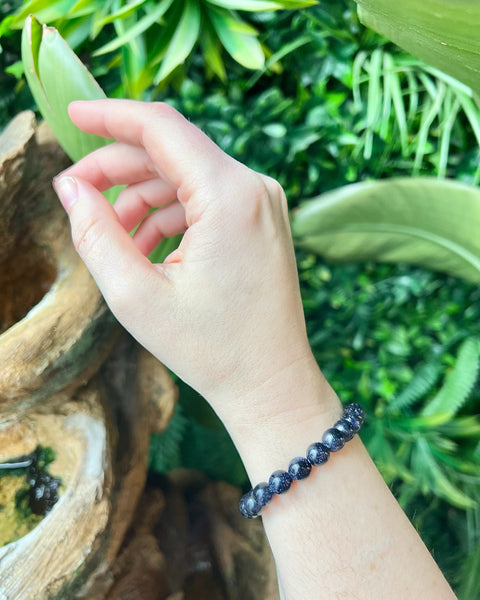 Blue Goldstone Beaded Bracelet