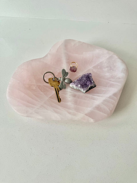 Rose quartz dish