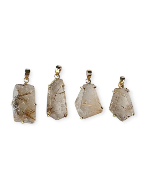 Rutile quartz pendant