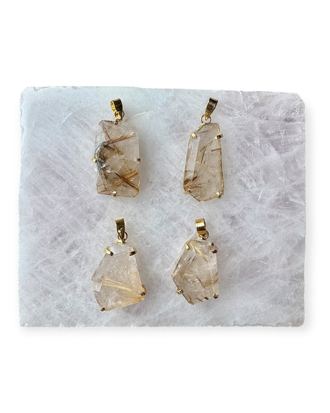 Rutile quartz pendant