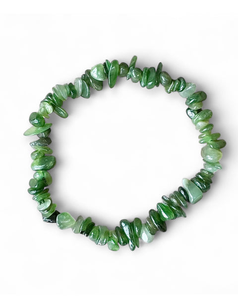 Green jade chip bracelet