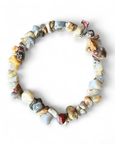 Crazy lace agate chip bracelet