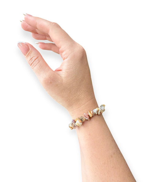 Crazy lace agate chip bracelet