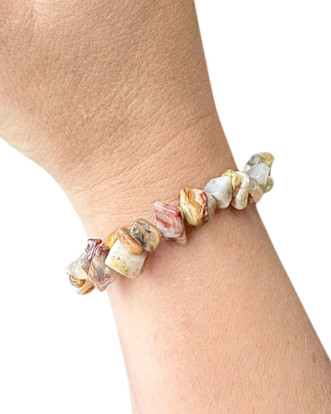 Crazy lace agate chip bracelet