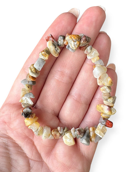 Crazy lace agate chip bracelet