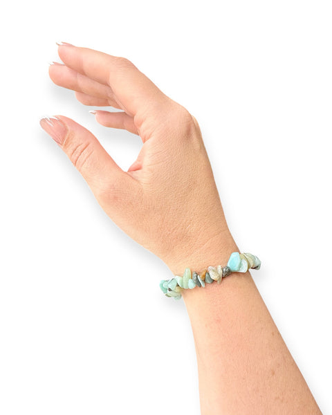 Amazonite chip bracelet