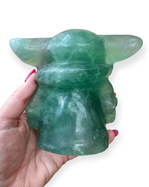 Fluorite Grogu carving