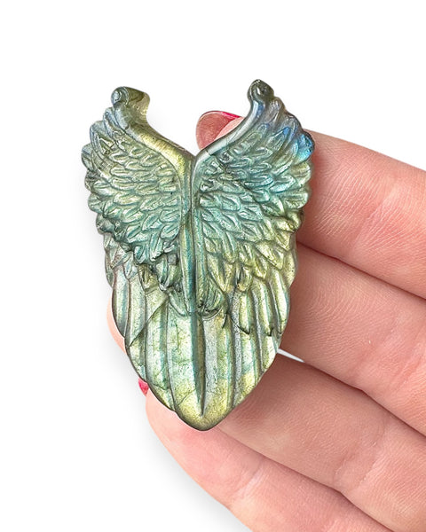 Labradorite wing carving