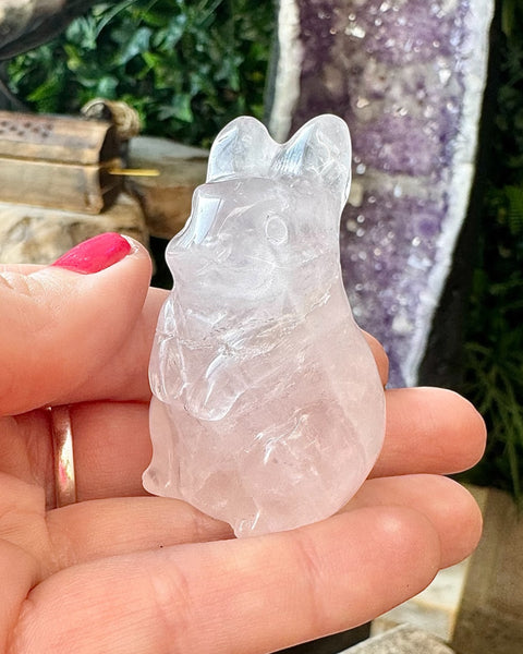 Rose quartz bunny
