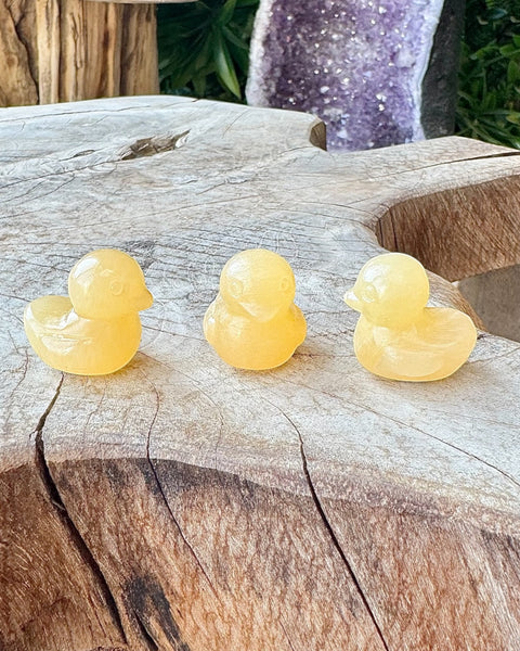 Orange calcite duck - small
