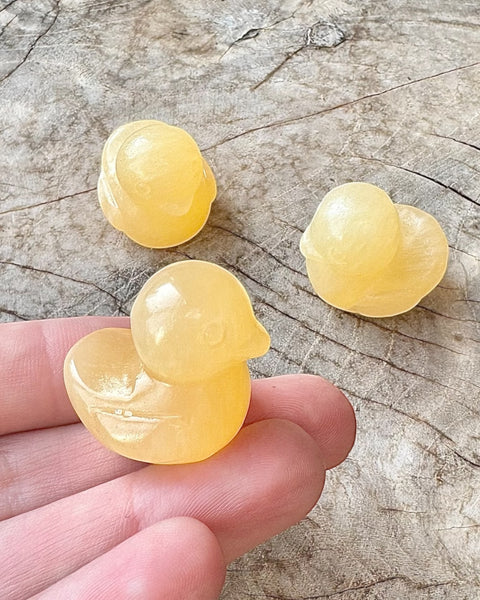 Orange calcite duck - small
