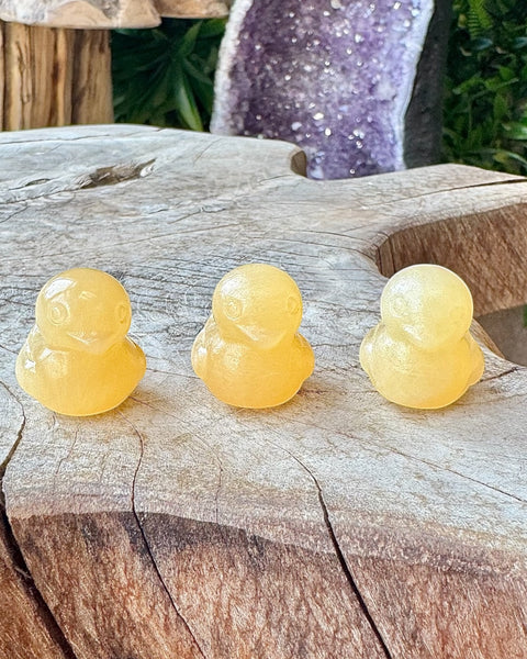 Orange calcite duck - small