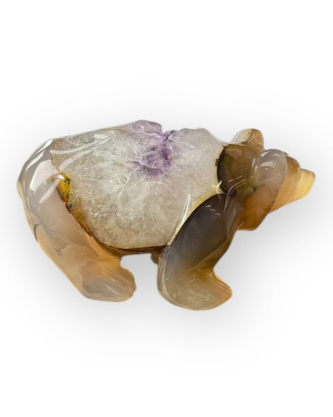 Agate & amethyst bear