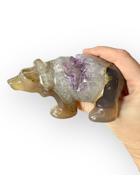 Agate & amethyst bear