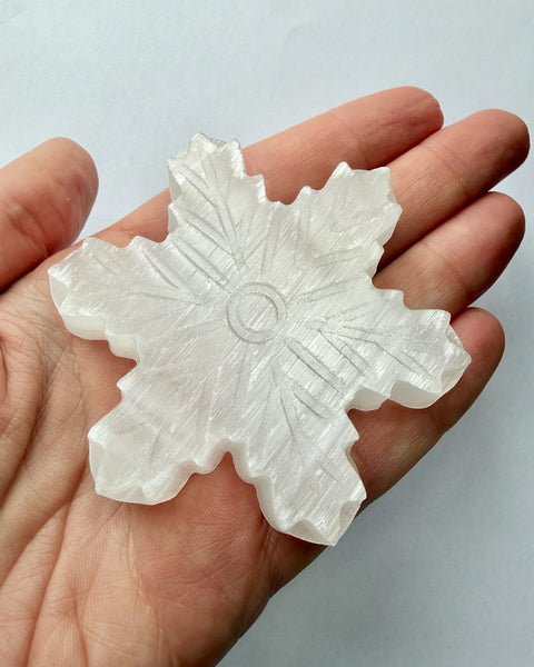 Selenite snowflake - large