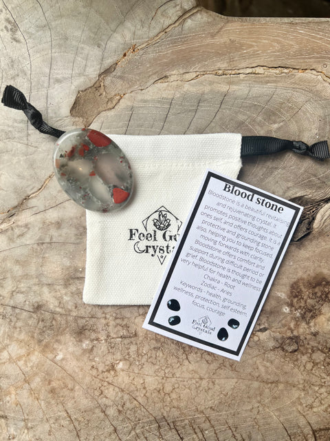 Bloodstone crystal thumb / worry stone