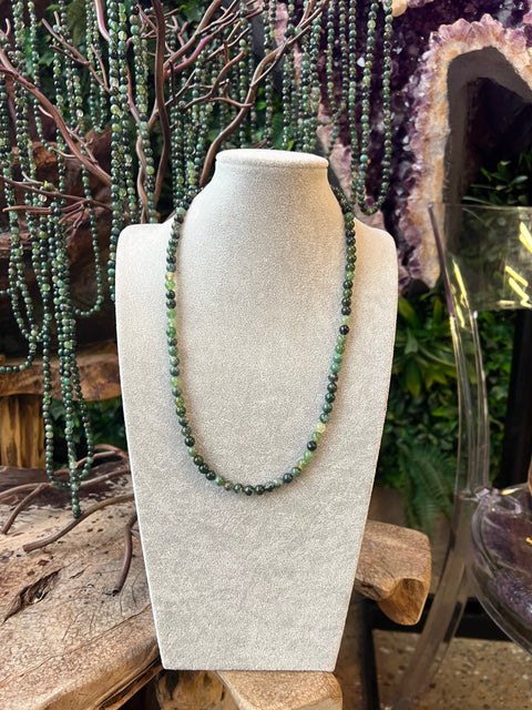 Moss Agate Beaded Necklace
