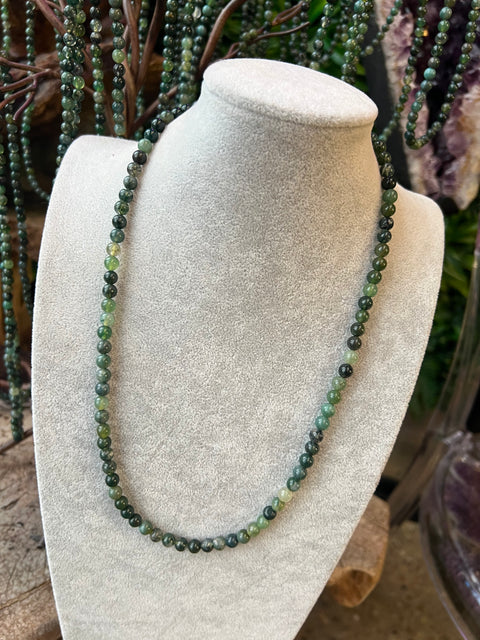 Moss Agate Beaded Necklace