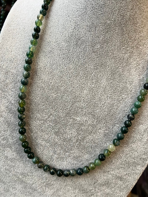 Moss Agate Beaded Necklace
