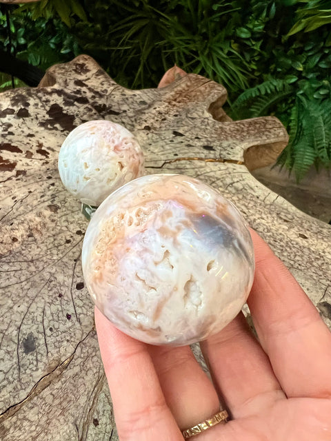 Dendritic Agate Sphere - Pink