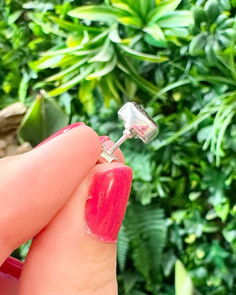 Moldavite Square Studs