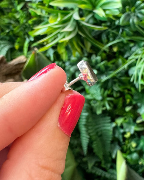 Moldavite Tear Drop Studs