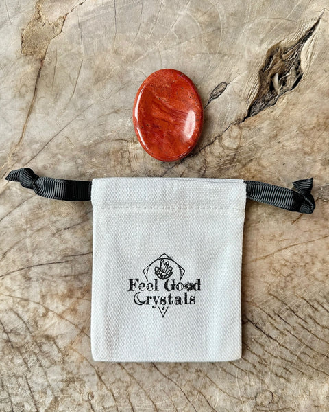 Red Jasper Thumb Worry Stone