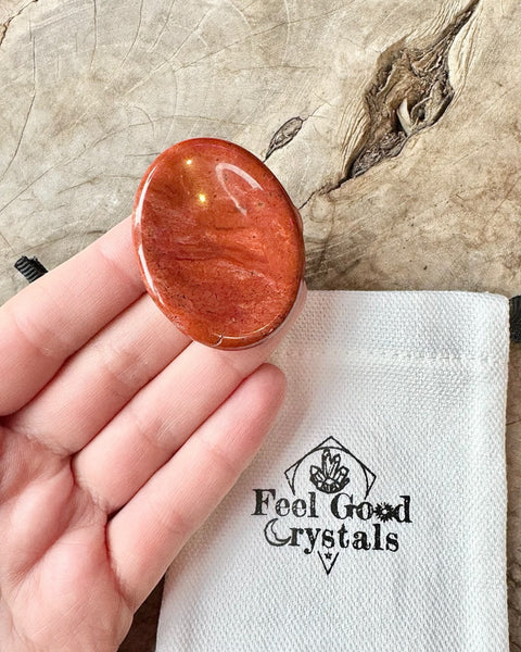 Red Jasper Thumb Worry Stone