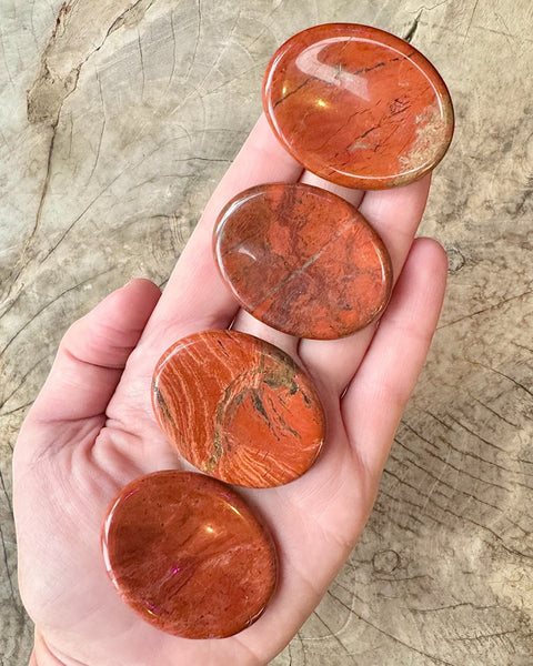 Red Jasper Thumb Worry Stone