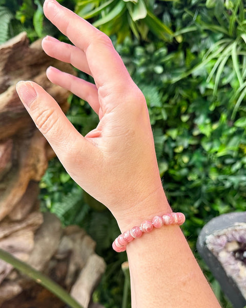 Rhodochrosite Beaded Bracelet